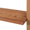 A close-up view of a wooden shelf attached to a wooden post. Produktbild-Vorschau