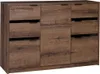 Kombinovaná komoda PEORIA - dub monastery / lesklá černá Náhled obrázku produktu 1