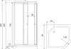 Technical drawing with dimensions of a shower cabin. Podgląd zdjęcia produktu