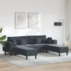 vidaXL Divano 3 posti Grigio scuro 250 x 188 x 76 cm Anteprima dell’immagine prodotto 1