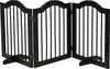 A black, three-panel pet gate is shown standing freely on a white background. Anteprima dell’immagine prodotto