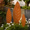 UNUS Gartendeko Gartenstecker Rost Palmblätter aus Metall Produktbild-Vorschau 3