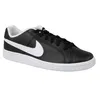 A black Nike Court Royale sneaker with a white Nike swoosh logo and a white sole, shown from a side angle on a white background. Náhled obrázku produktu
