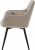 Sedia JORK360 - velluto beige scuro / gambe nere x 2 Anteprima dell’immagine prodotto 6