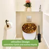 A toilet with a leopard-print seat in a bathroom. Produktbild-Vorschau