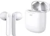A pair of white wireless earbuds and their charging case are displayed against a white background. Anteprima dell’immagine prodotto