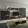 Buffet Raven mit 3 Türen, Mattschwarz und Holzoptik, 121cm Produktbild-Vorschau 4