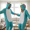 Onesie Kigurumi Pyjama Kostüm für Erwachsene Blaues Einhorn Produktbild-Vorschau 6