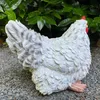 Gartenfigur sitzende weiße Huhn Figur 19 cm Produktbild-Vorschau 3