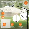 ML-Design Slnečník Ø330cm s LED solárnym béžovým hliníkovým Náhľad obrázku produktu 2