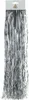 A product shot of silver tinsel strands hanging from a white header card. Produktbild-Vorschau