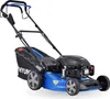 A blue and black Hyundai lawnmower is shown against a white background. Produktbild-Vorschau