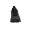 A front view of a black Skechers sneaker against a white background. Voir les images du produit