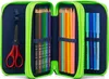 An open pencil case filled with colored pencils and markers. Náhled obrázku produktu