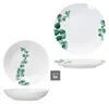 12tlg Tafelservice Eukalyptus weiß Porzellan 6 Personen Produktbild-Vorschau 5