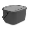 A gray compost bin with a lid and handle is shown against a white background. Anteprima dell’immagine prodotto