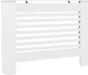 A white radiator cover with horizontal slats. Náhled obrázku produktu