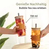 Cosumy Bubble Tea Becher mit Strohhalm und Bambusdeckel - Produktbild-Vorschau 2