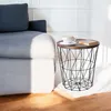 Kovový přístavný stolek s mřížkou 39 cm - černý - Košíkový Náhled obrázku produktu 7
