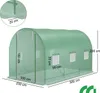 A diagram of a green greenhouse with dimensions indicated. Produktbild-Vorschau
