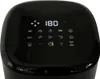 The top control panel of a black air fryer is shown against a black background. Produktbild-Vorschau