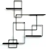 A black metal wall shelf with an abstract, geometric design. Podgląd zdjęcia produktu