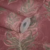 Rote Tapete mit Federn, Gold Design & Struktureffekt Produktbild-Vorschau 2