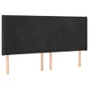 Kopfteil mit Ohren Schwarz 163x16x118/128 cm Samt Produktbild-Vorschau 1