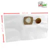 A white vacuum cleaner bag with dimensions indicated by red arrows and text. Produktbild-Vorschau