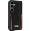 A black phone case with red accents and the Audi logo. Produktbild-Vorschau