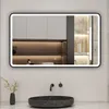 Schwarzer Rahmen Badspiegel mit 100X60cm Produktbild-Vorschau 1