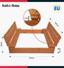 KOTARBAU® Bac à Sable Enfant Extérieur Bois 140 x 140 cm Voir les images du produit 3