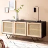 Sideboard 175x75x45 cm Mango Massivholz / Rattan Kommode Produktbild-Vorschau 2