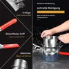 Gemüsepresse,Edelstahl Presse, rutschfester roter Produktbild-Vorschau 3