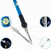 A soldering iron set with multiple close-up views of its features. Voir les images du produit