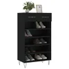 vidaXL Schuhschrank Schwarz 60x35x105 cm Holzwerkstoff Produktbild-Vorschau 11