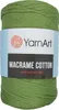 A roll of green macrame cotton yarn with a label. Podgląd zdjęcia produktu