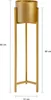 A tall, golden plant stand with a cylindrical pot holder. Anteprima dell’immagine prodotto