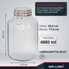 WELLGRO Einmachgläser mit Bügelverschluss rund 4880ml - Produktbild-Vorschau 2