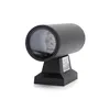 A black cylindrical LED wall light is shown against a white background. Produktbild-Vorschau