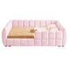 Merax Gepolstertes Kinderbett Bodenbett 140x200cm, Samtbett Produktbild-Vorschau 6