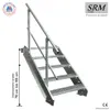 A galvanized steel staircase with a handrail, shown against a white background. Anteprima dell’immagine prodotto
