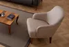 Beiger Ledersessel Wohnzimmer Lehnsessel Designer 1-Sitzer Produktbild-Vorschau 4