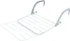 A white and gray foldable drying rack for laundry, designed to hang on a balcony or railing. Podgląd zdjęcia produktu