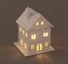 A white wooden house decoration with LED lights. Podgląd zdjęcia produktu