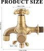 Gartenwasserhahn aus massivem Messing, Doppelauslass, Produktbild-Vorschau 4