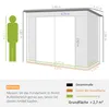 Outsunny metalen tuinhuis, 2,7 m², 249x121x183 cm, tuinhuis Productafbeelding-voorbeeld 3
