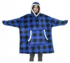 Verk 24558 Oversized tv-hoodie met ruitjesmotief, blauw Productafbeelding-voorbeeld 7