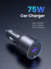 Ugreen 75W 3-Port Fast Car Charg gray, Auto, Zapaľovač, Náhľad obrázku produktu 7