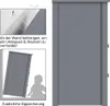 The image shows a dark gray nightstand with two inset images demonstrating how to secure it to the wall to prevent tipping, with a silhouette of a child in one inset. Produktbild-Vorschau